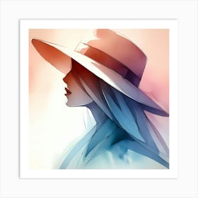 Portrait Of A Woman In A Hat 4 Art Print