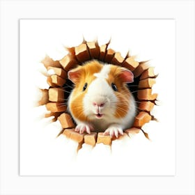 Guinea Pig Through A Hole Art Print