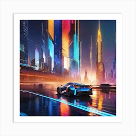 Futuristic City 168 Art Print