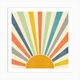 Retro Sun Art Print