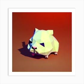 Low Poly Hamster Low Poly Creatures Art Print