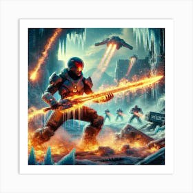 A Futuristic Sci Fi Scene Focusing On The Flame St Art Print