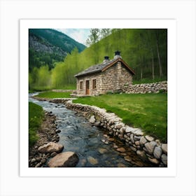 Small House In The Mountains 3 Art Print