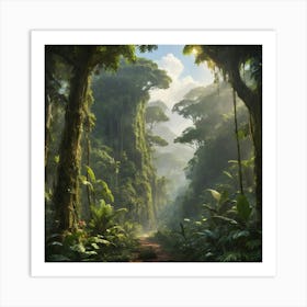 Tropical Forest paintings art print Art Print