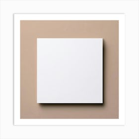 Blank White Paper On A Beige Wall Art Print