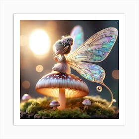 Fairy On A Mushroom 1 Art Print