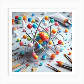 Atom Model Art Print