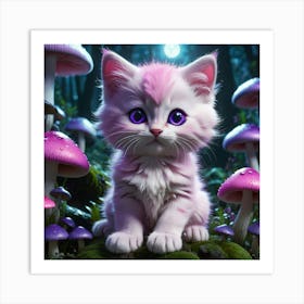 A Pink Kitten Art Print