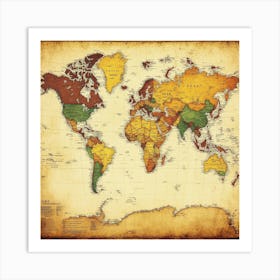 World Map Poster Art Art Print