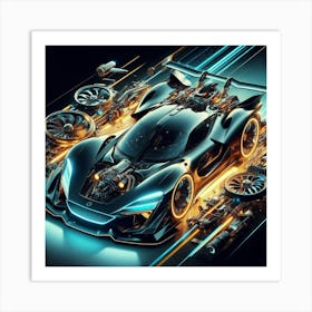 Futuristic Racing Car 50 Art Print