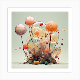 Balloons And Flowers Art Print