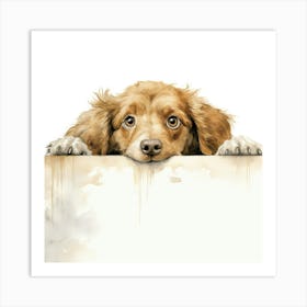 Cute Dog With A Sign Art Print