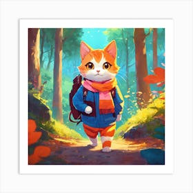 Kitty In The Woods Art Print