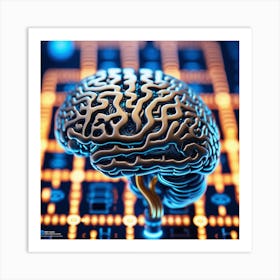 Brain On A Circuit Board 74 Art Print