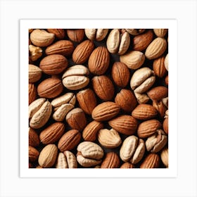 Almonds On A Black Background 14 Art Print