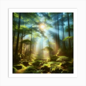 Forest In The Sunlight 1 Art Print