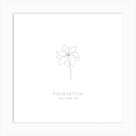 Poinsettia Birth Flower Square Art Print