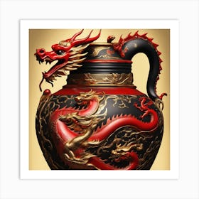 Anfora Con Dragon Art Print