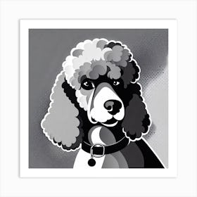 Poodle, Black and white illustration, Dog drawing, Dog art, Animal illustration, Pet portrait, Realistic dog art, puppy  Art Print