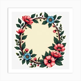 Floral Wreath 13 Art Print