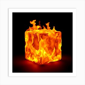 Fire Cube Art Print