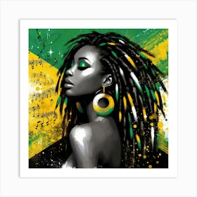 Jamaican woman song wall art 3 Art Print