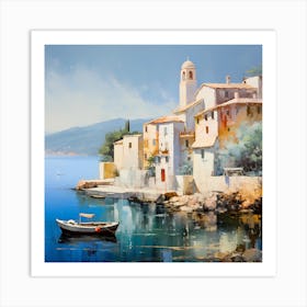 Positano Whirl: Coastal Brushstrokes Art Print