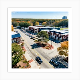 Outlet Georgia Community Mall Large Asphalt Car Drone Driving Southern City Infrastructur (2) Art Print