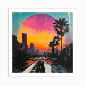 Sunset In Los Angeles Poster