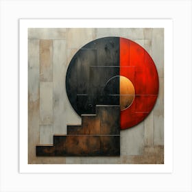  'Eclipse Ascension', a bold interplay of geometry and texture. This piece juxtaposes the raw industrial charm with the celestial allure of an eclipse. The contrast of stark shadows and fiery warmth creates a striking visual narrative.  Industrial Charm, Celestial Art, Geometric Contrast.  #EclipseAscension, #IndustrialArt, #GeometricElegance.  'Eclipse Ascension' is more than a statement piece—it's a conversation starter that brings a touch of architectural finesse to your collection. Perfect for modern interiors seeking a dramatic yet sophisticated focal point. Art Print