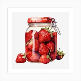 Strawberry In A Jar 1 Art Print