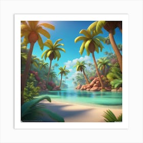 Tropical Beach Art Print