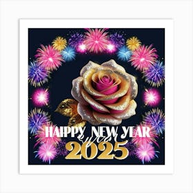 Happy New Year 2025 Art Print