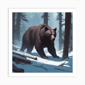 Bear In The Woods 24 Art Print