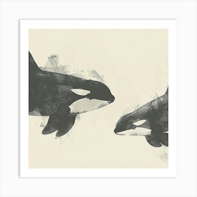 Orca Whales Canvas Print Art Print