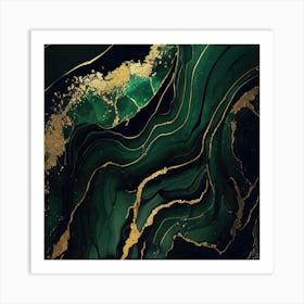 Emerald Green Abstract Painting Art Print