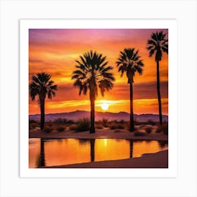 Sunset In The Desert 2 Art Print