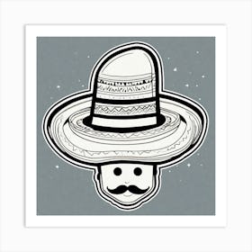 Mexico Hat Sticker 2d Cute Fantasy Dreamy Vector Illustration 2d Flat Centered By Tim Burton (28) Art Print