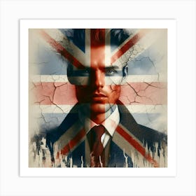 A british flag, a man 1 Art Print