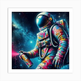 Astronaut In Space Painting Art Print