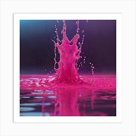 Pink Liquid Splash Art Print