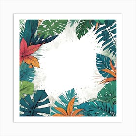 Tropical Leaves Background Art Print