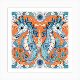 Seahorses 1 Art Print