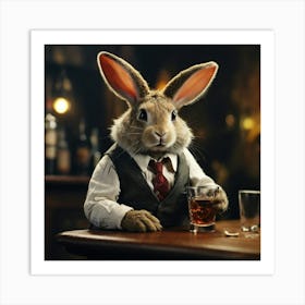 Rabbit In A Suit Art Print