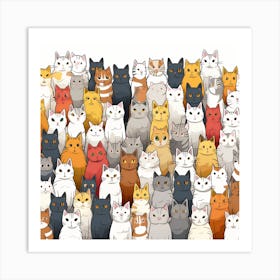 Group Of Cats Art Print