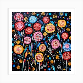 Colorful Flowers 12 Art Print