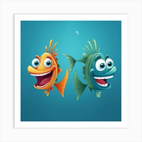 Cartoon Fishes Art Print