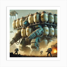 Venusian Mechs Chemical Tanks Converted Art Print