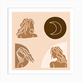Lineart Collage Art Print