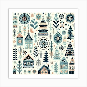 Scandinavian style, popular northern pattern Art Print